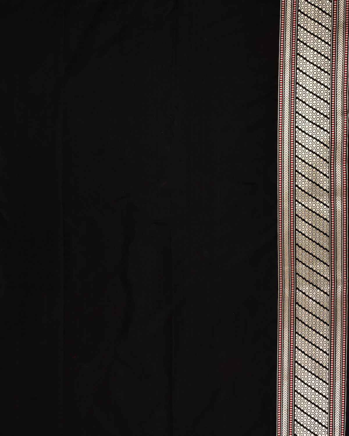 Black Banarasi Kadhuan Brocade Handwoven Katan Silk Saree with Koniya Kairi Buti - By HolyWeaves, Benares