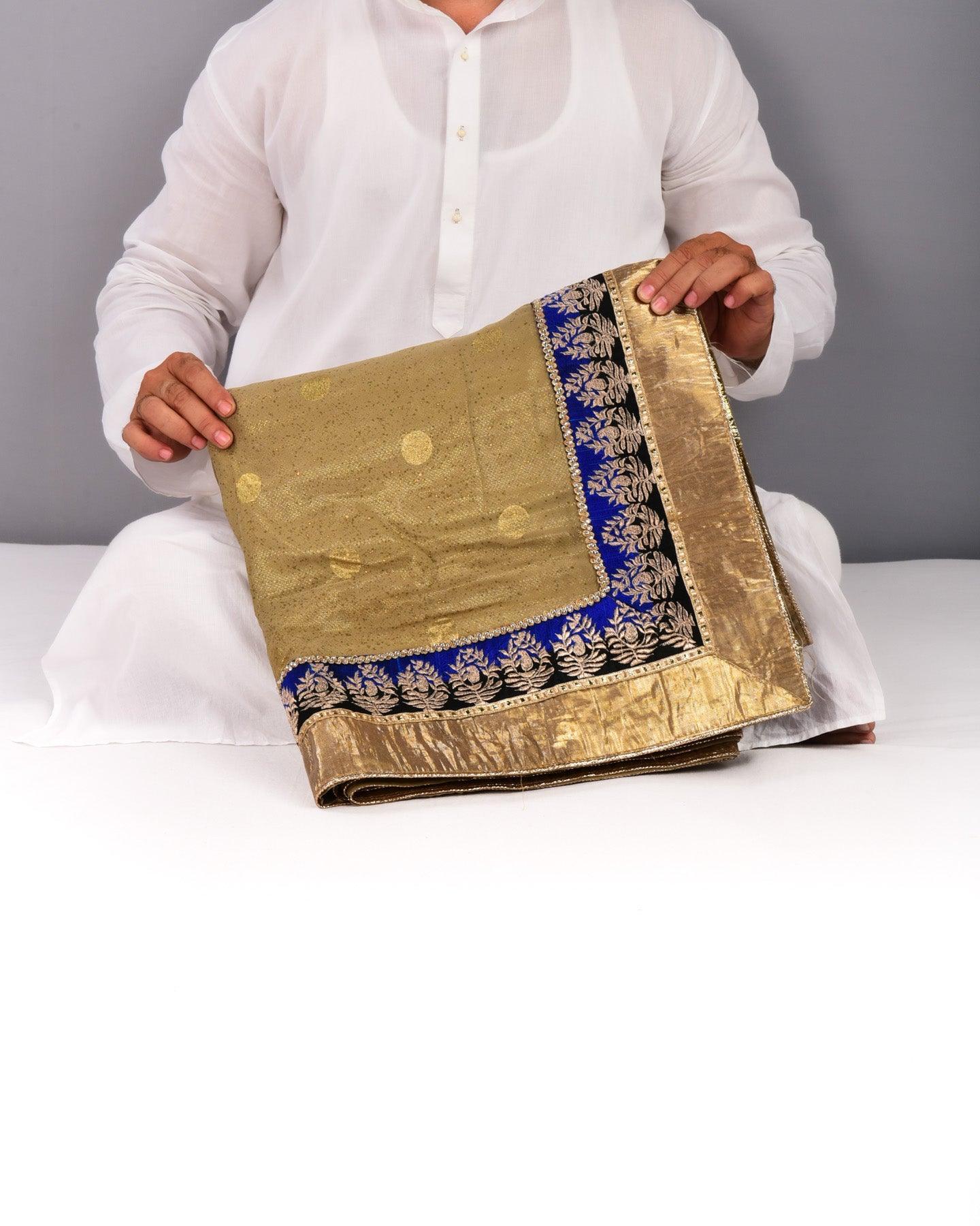 Beige Embroidered Georgette Saree - By HolyWeaves, Benares