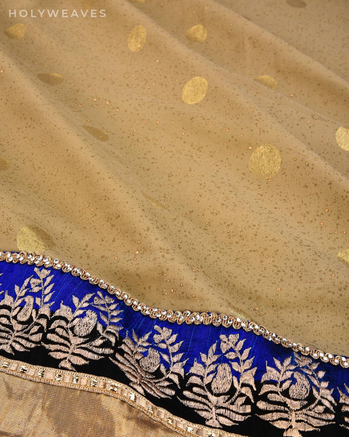 Beige Embroidered Georgette Saree - By HolyWeaves, Benares