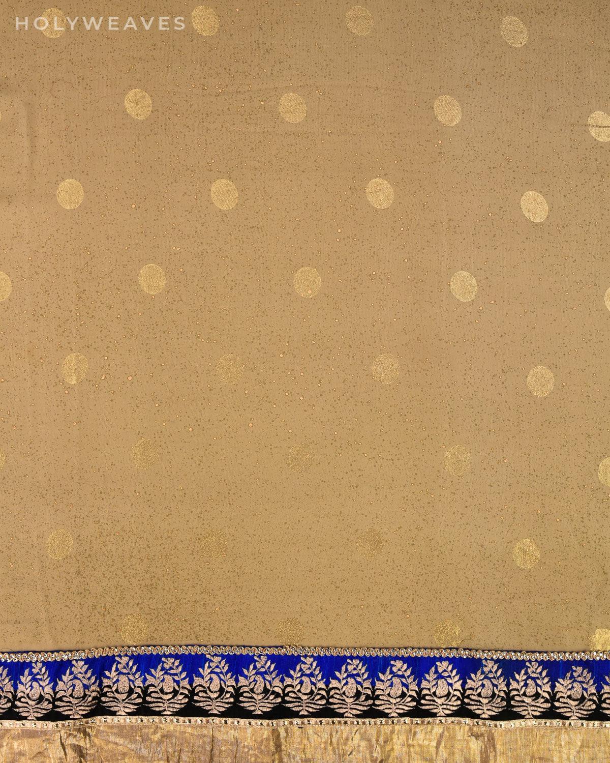 Beige Embroidered Georgette Saree - By HolyWeaves, Benares