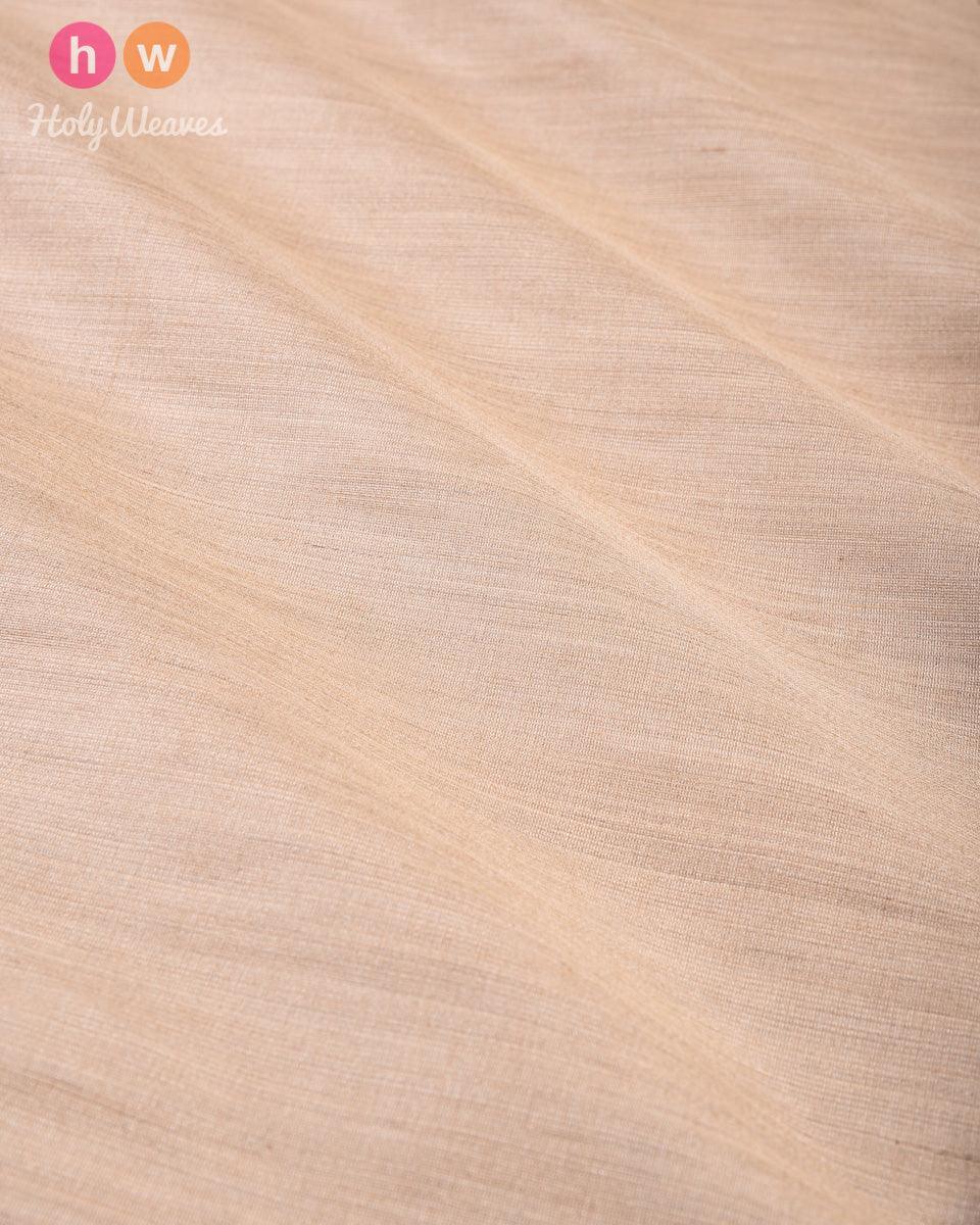Beige Handwoven Tasar Muga Tissue Fabric - By HolyWeaves, Benares