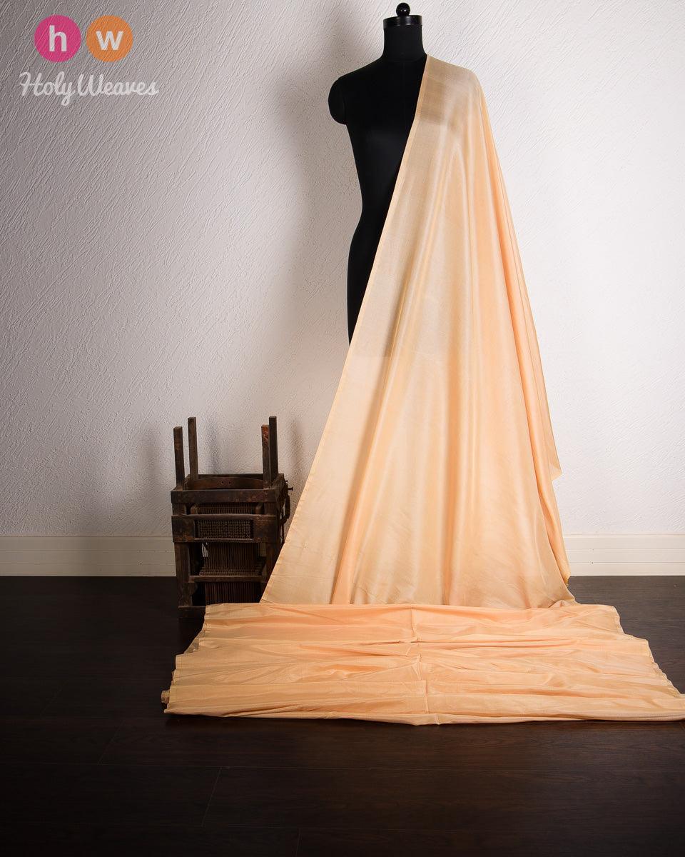 Beige Plain Silk Tasar Fabric - By HolyWeaves, Benares