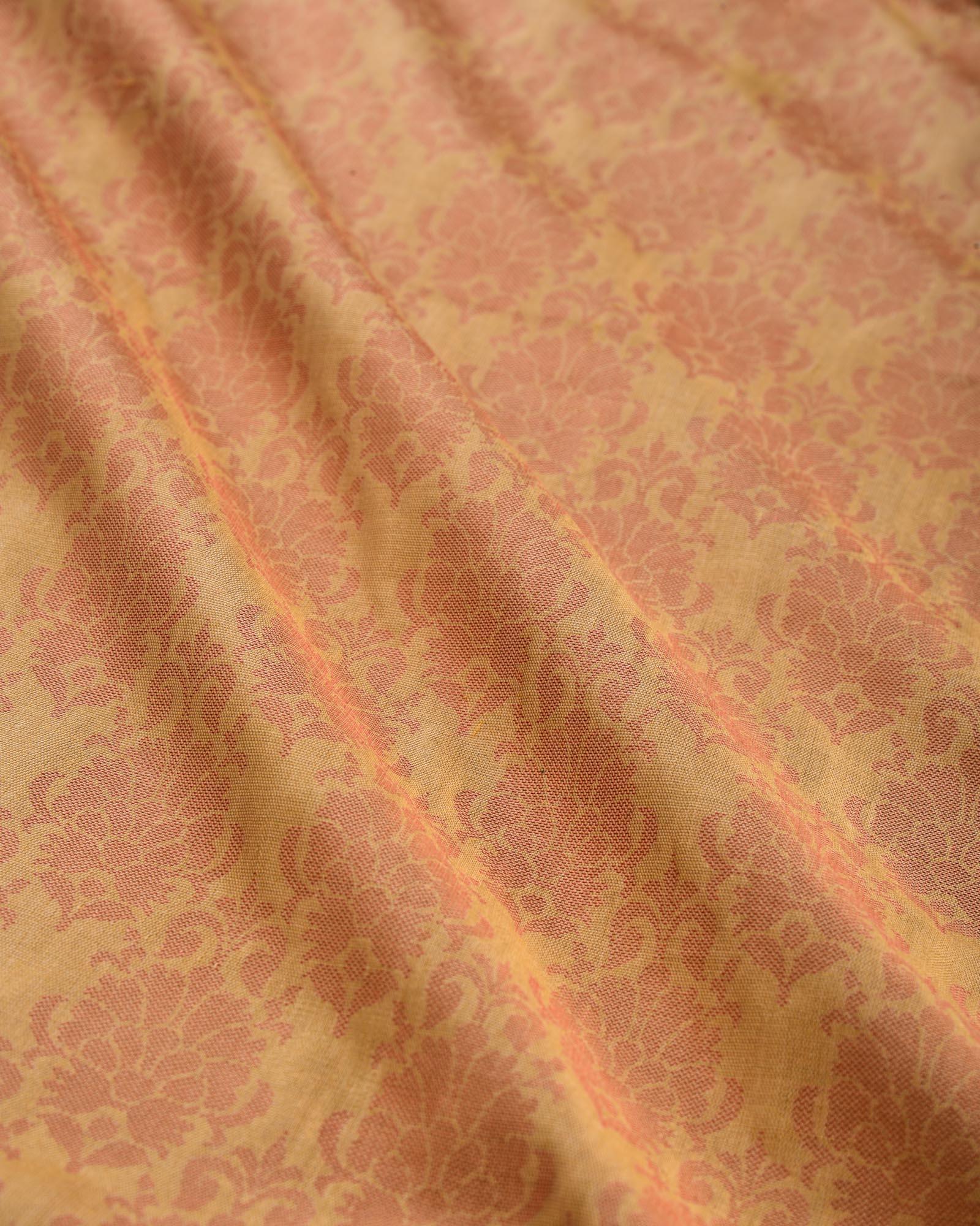 Beige Resham Tanchoi Handwoven Pure Silk Pocket Square For Men - By HolyWeaves, Benares