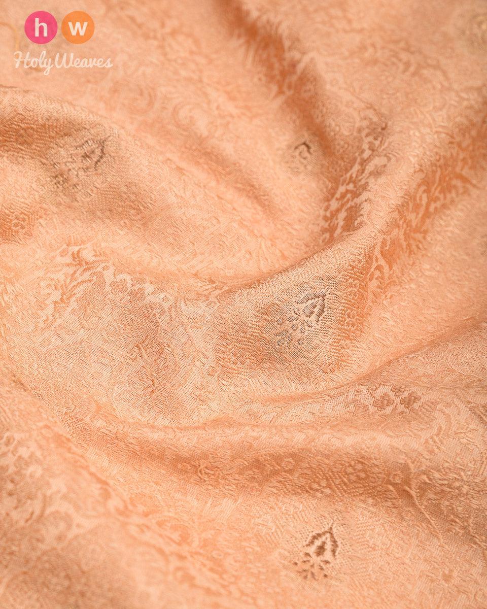 Beige Tanchoi Brocade Handwoven Pure Silk Pocket Square For Men - By HolyWeaves, Benares