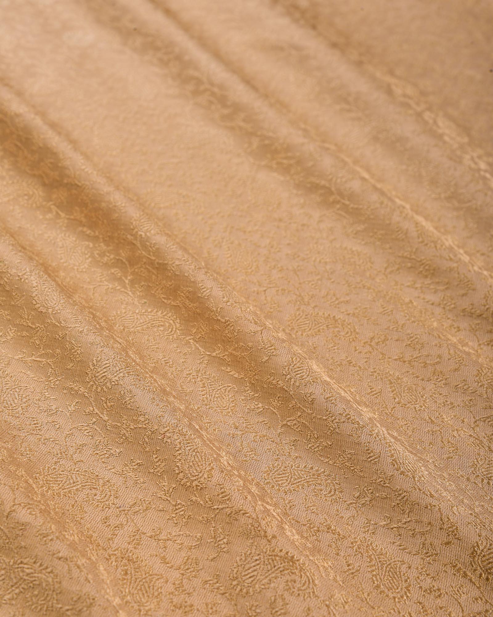 Beige Tanchoi Handwoven Pure Silk Pocket Square For Men - By HolyWeaves, Benares