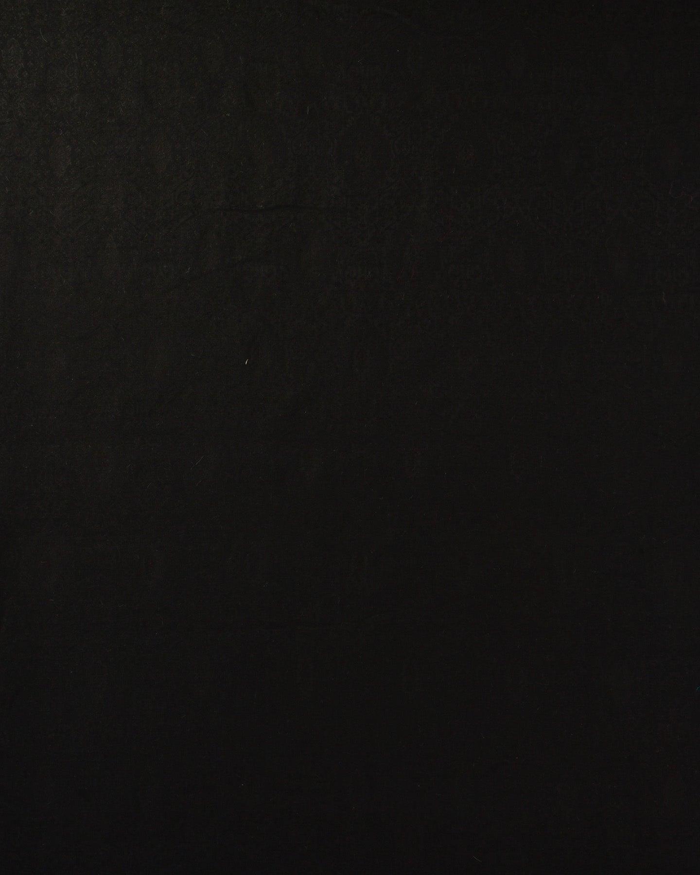 Black Banarasi Tanchoi Handwoven Silk-Wool Fabric - By HolyWeaves, Benares