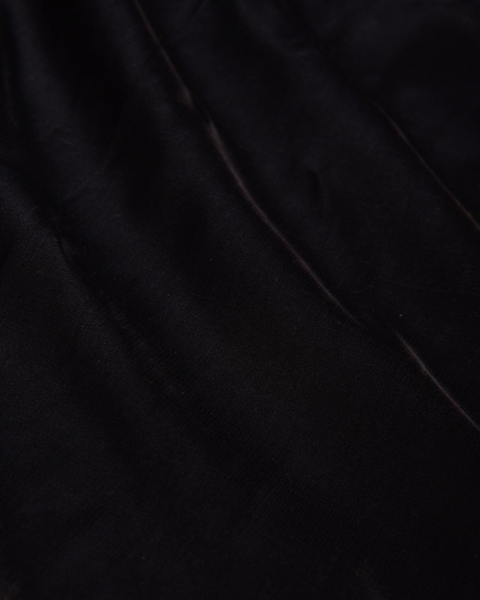 Black Satin Handwoven Pure Silk Pocket Square For Men - By HolyWeaves, Benares