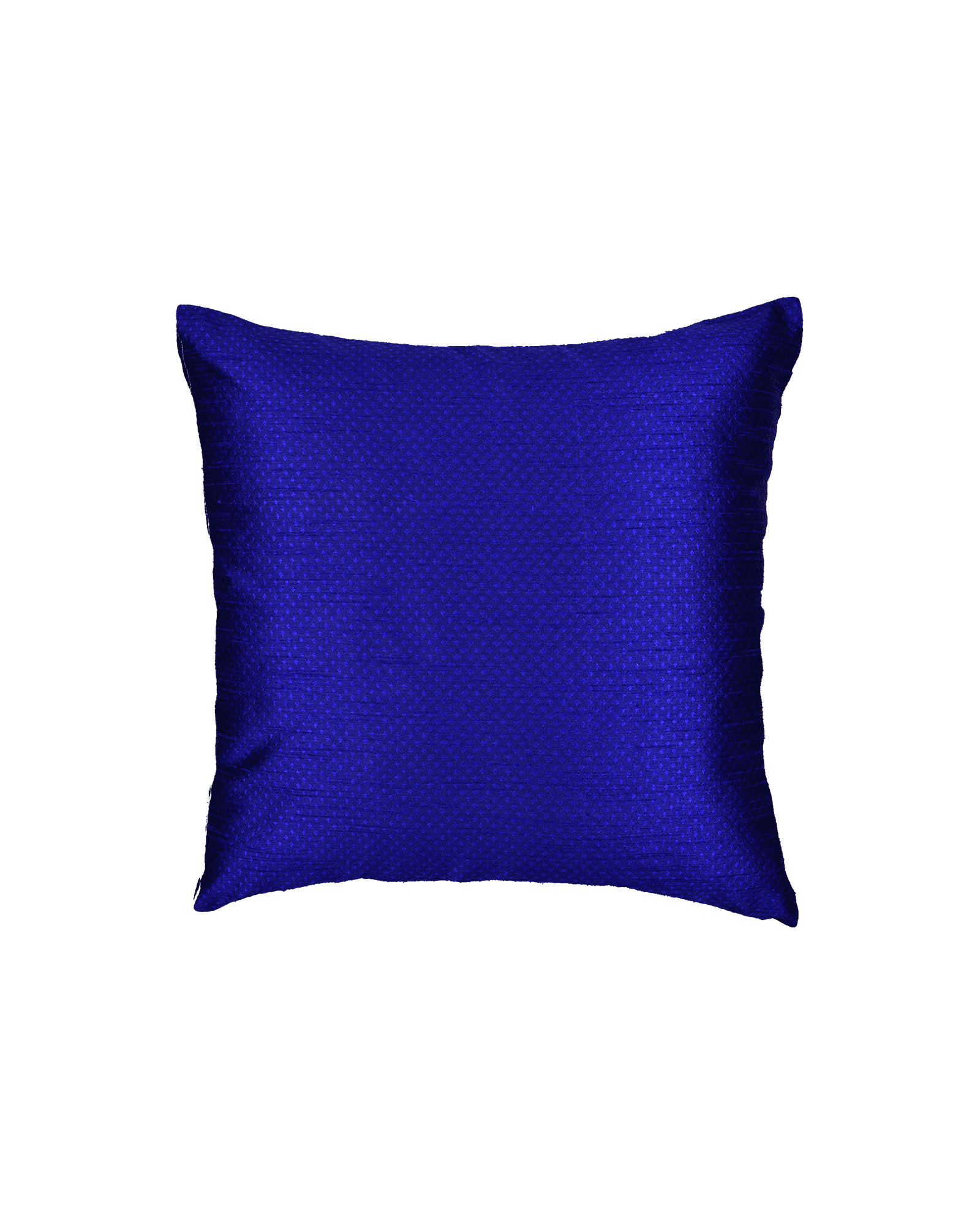 Blue Banarasi Jacquard Poly Dupion Cushion Cover 16" - By HolyWeaves, Benares