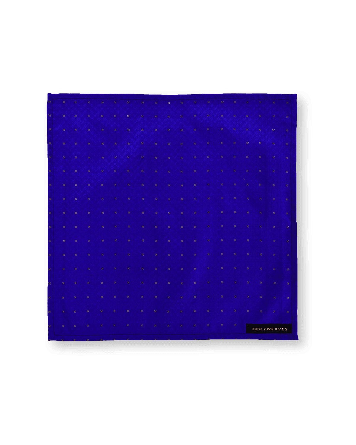Blue Tanchoi Brocade with Zari Accents Handwoven Pure Silk Pocket Square For Men - By HolyWeaves, Benares