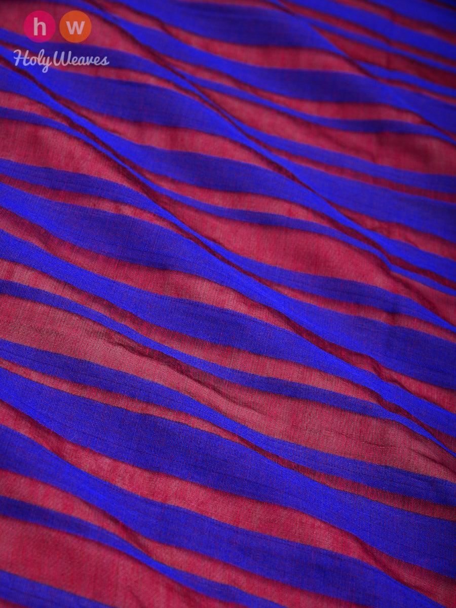 Blue Woven Cotton Silk Dupatta - By HolyWeaves, Benares
