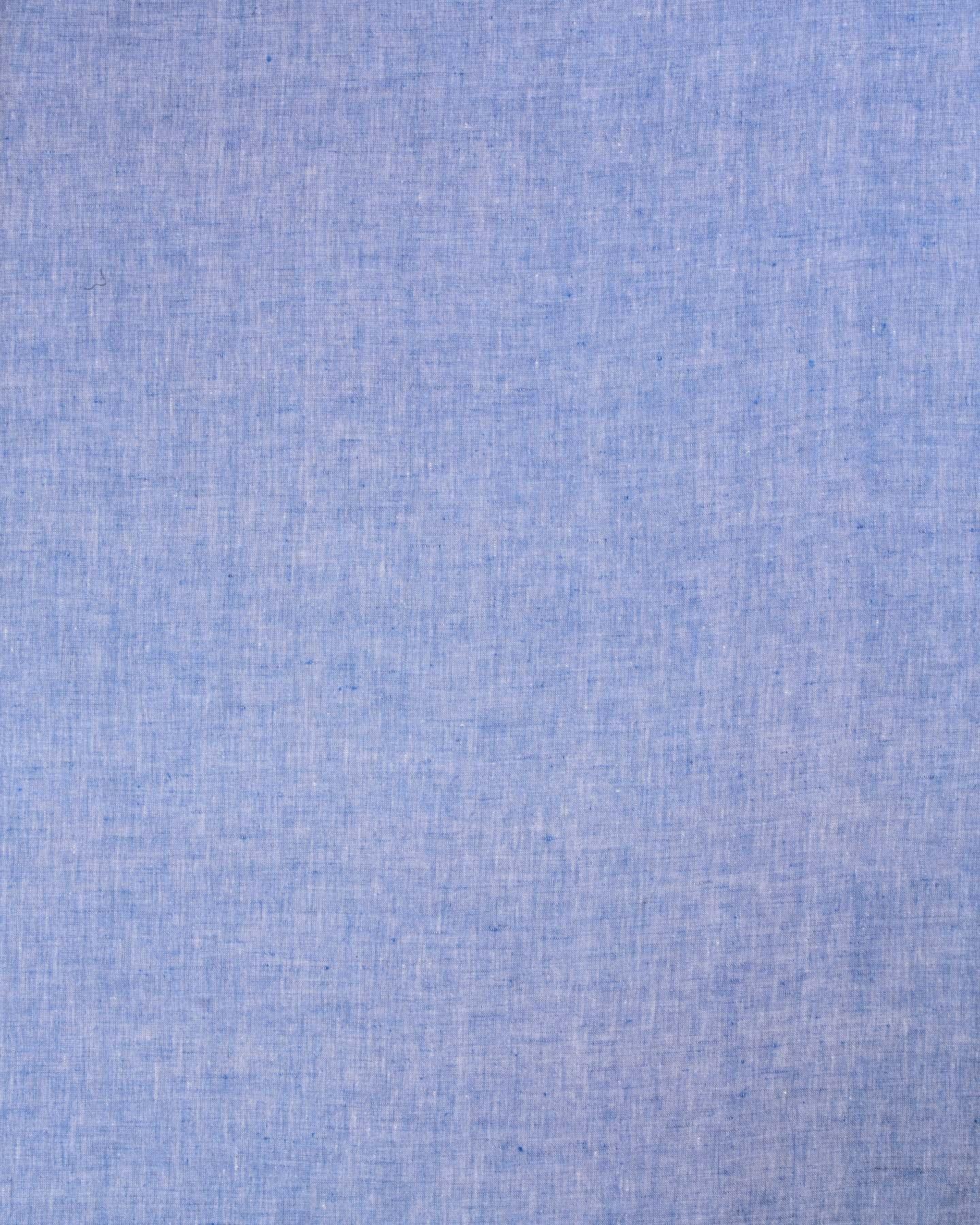 Carolina Blue Textured Plain Woven Cotton Linen Fabric - By HolyWeaves, Benares