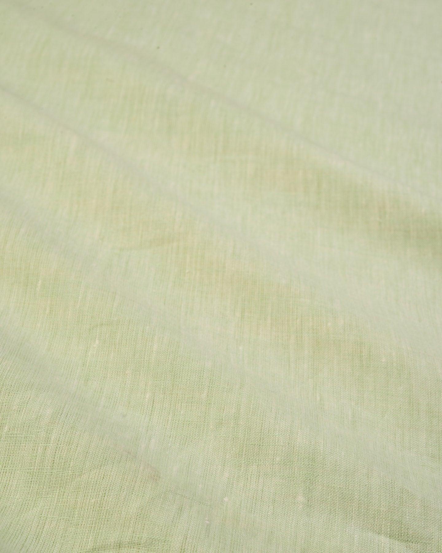 Celadon Green Textured Plain Woven Cotton Linen Fabric - By HolyWeaves, Benares