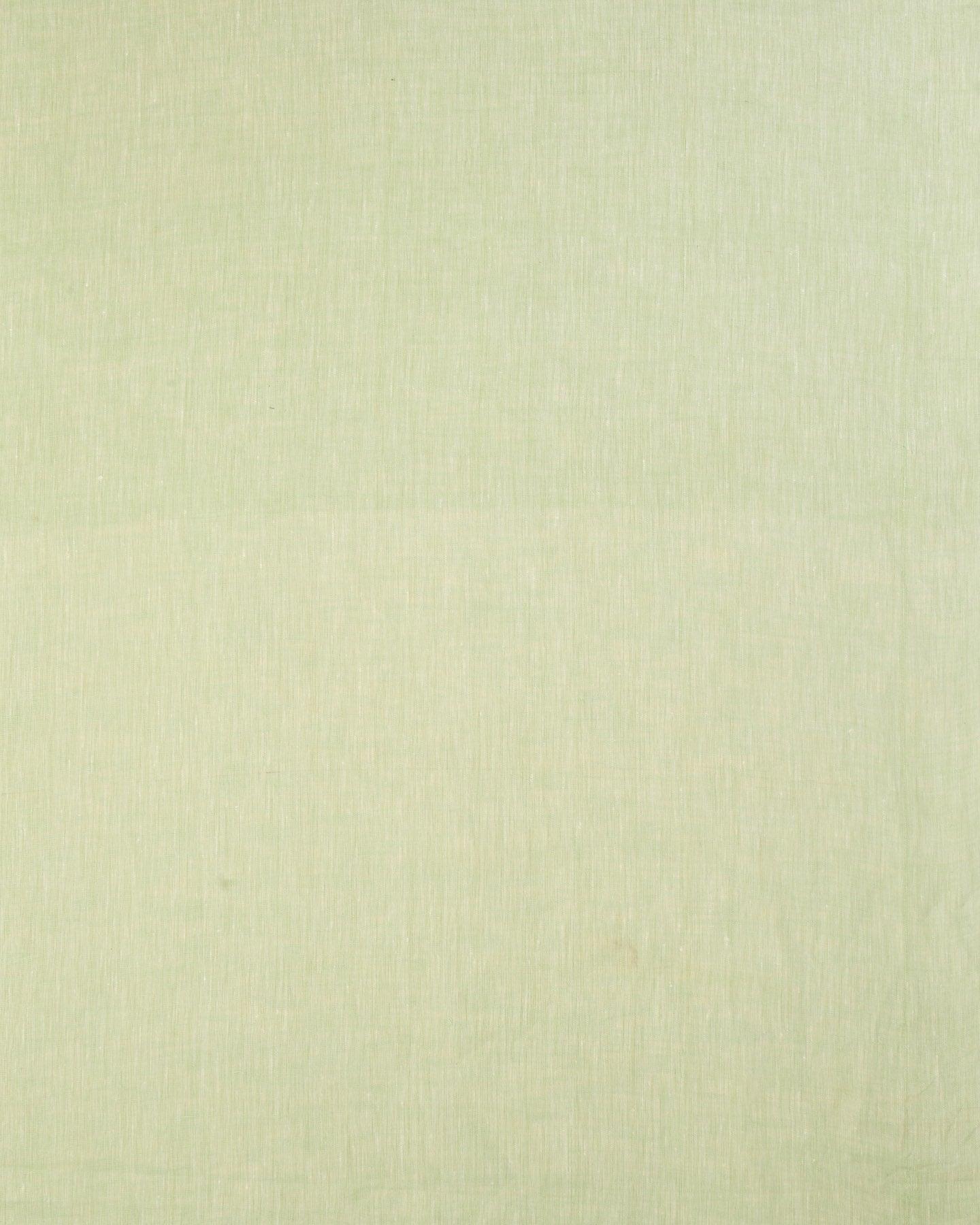 Celadon Green Textured Plain Woven Cotton Linen Fabric - By HolyWeaves, Benares