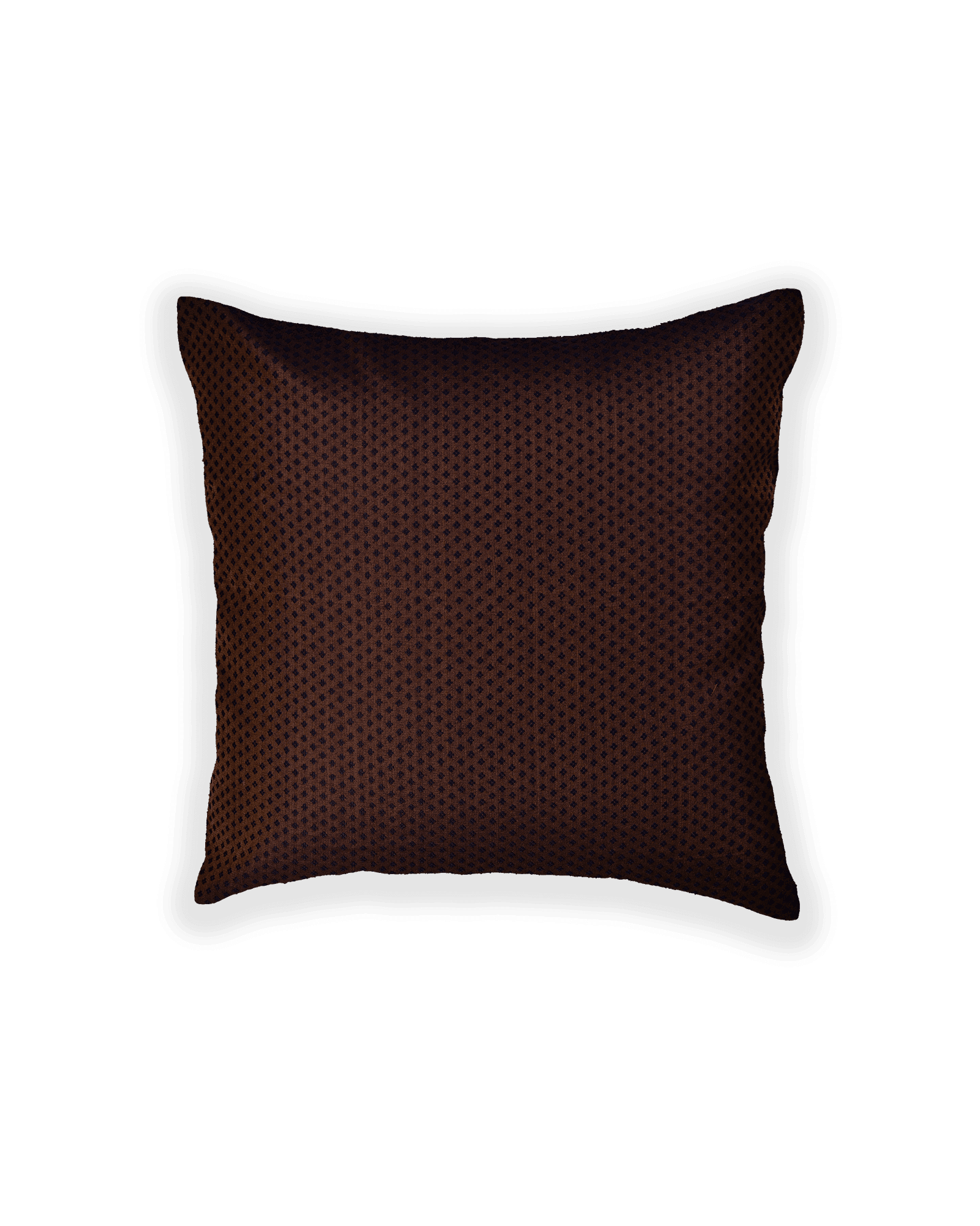 Cinerous Gray Banarasi Tanchoi Poly Cotton Cushion Cover 16" - By HolyWeaves, Benares