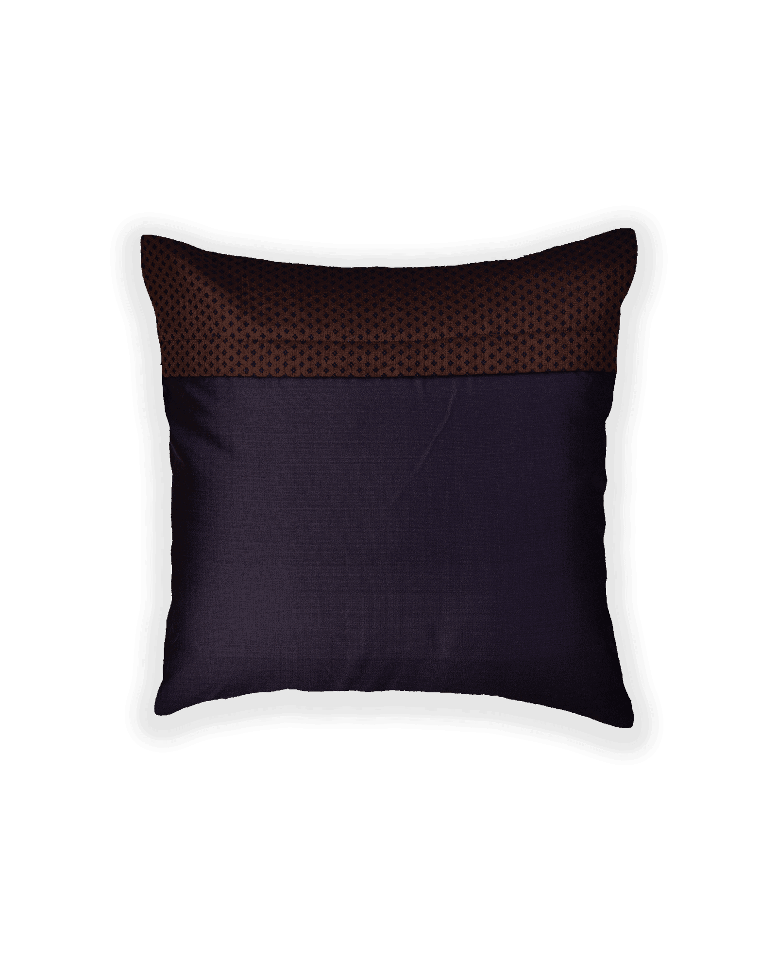 Cinerous Gray Banarasi Tanchoi Poly Cotton Cushion Cover 16" - By HolyWeaves, Benares