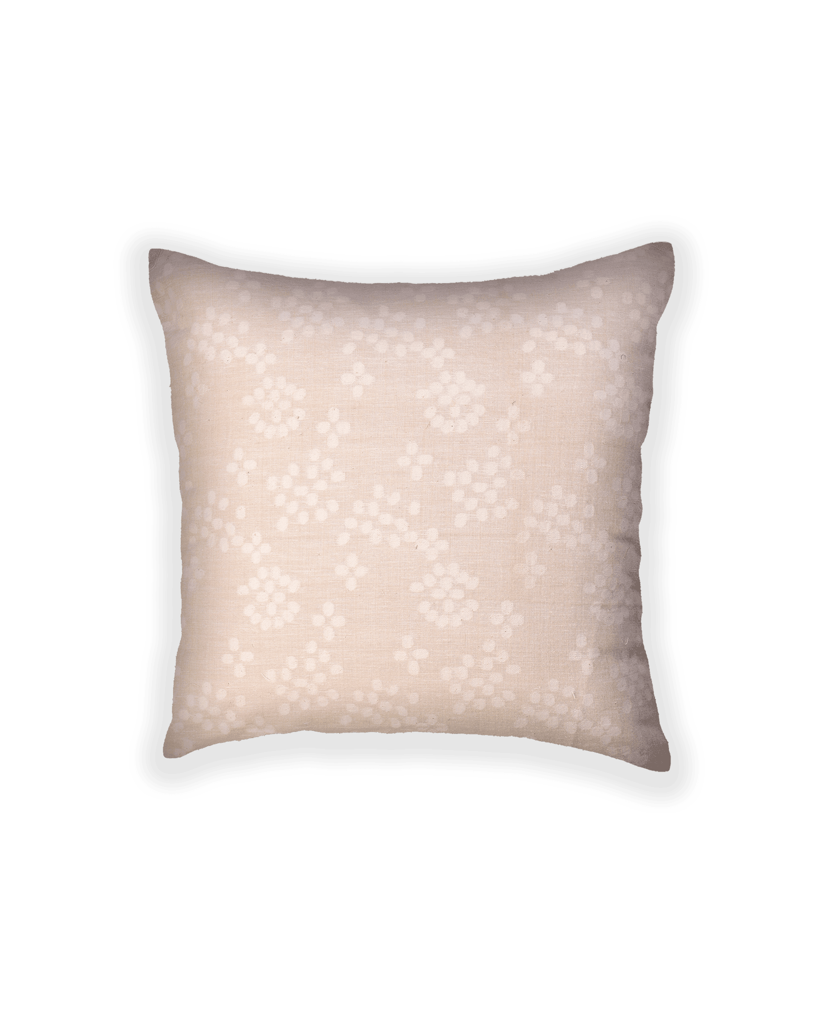 Cream Banarasi Cutwork Brocade Cotton Silk Cushion Cover 16" - By HolyWeaves, Benares