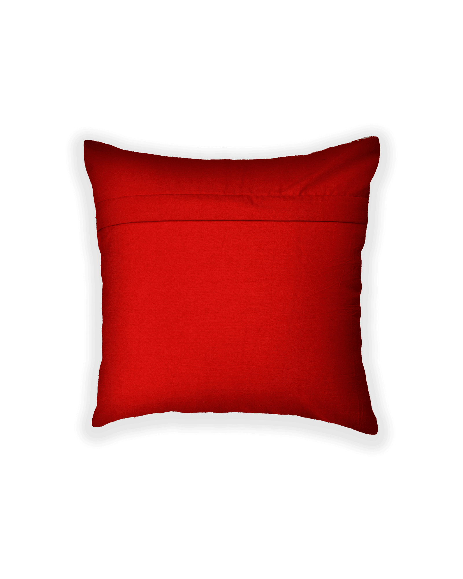 Cream Banarasi Kimkhwab Brocade Poly Silk Cushion Cover 16" - By HolyWeaves, Benares