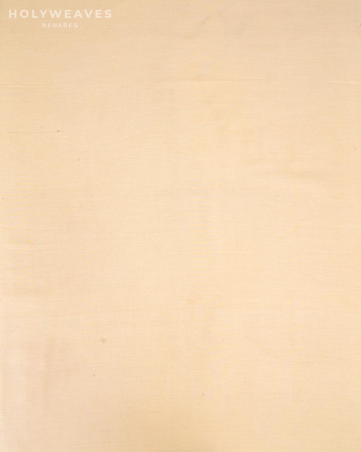 Cream Banarasi Pure Cotton Silk Fabric - By HolyWeaves, Benares
