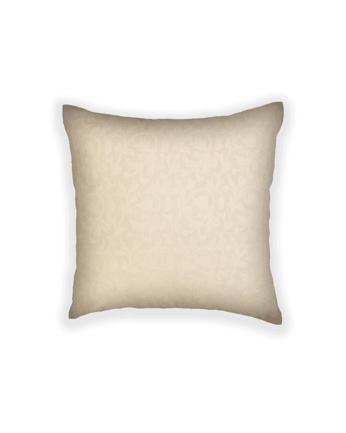 Cream Cutwork Woven Cotton Cushion Cover 16" - By HolyWeaves, Benares