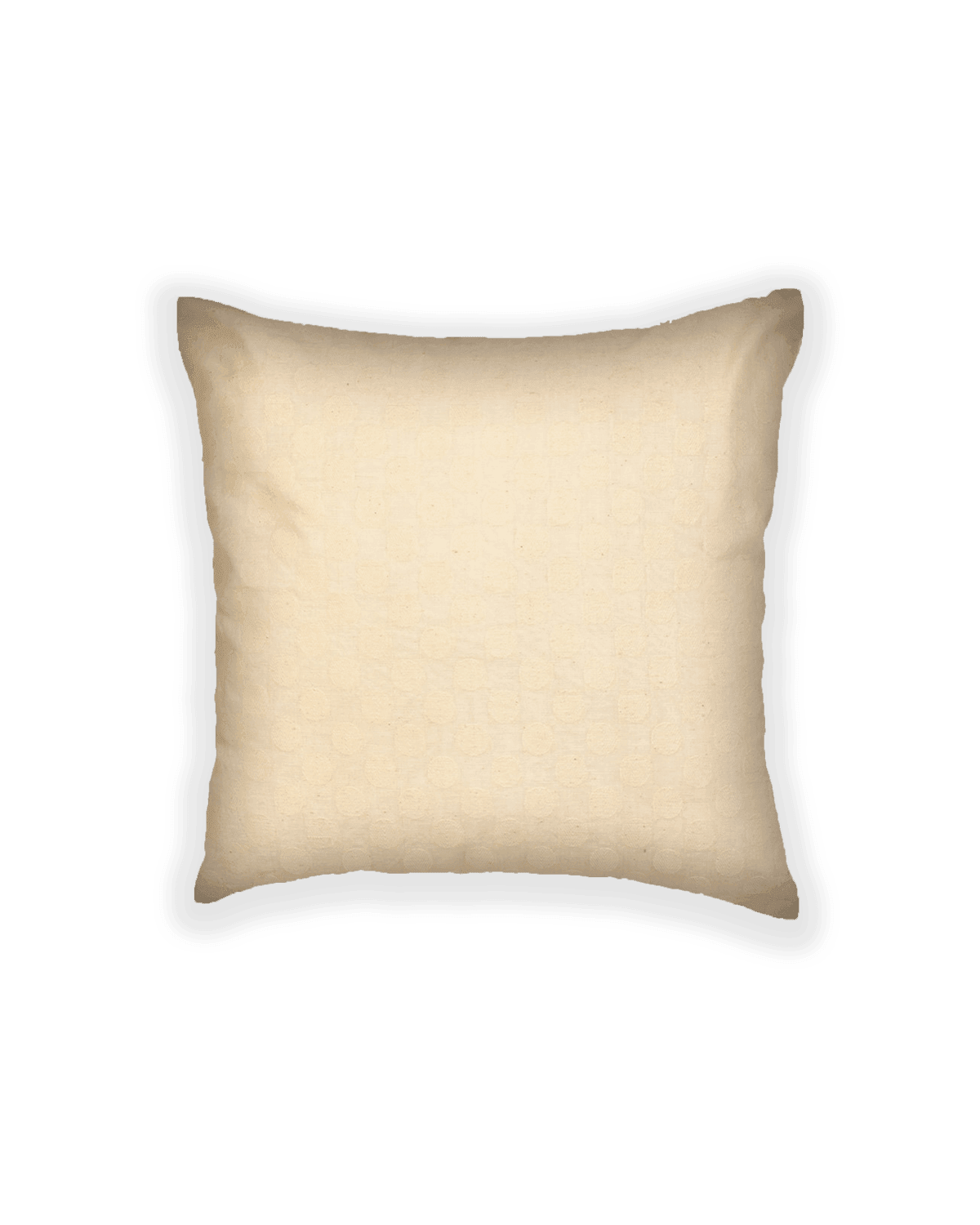 Cream Cutwork Woven Cotton Cushion Cover 16" - By HolyWeaves, Benares