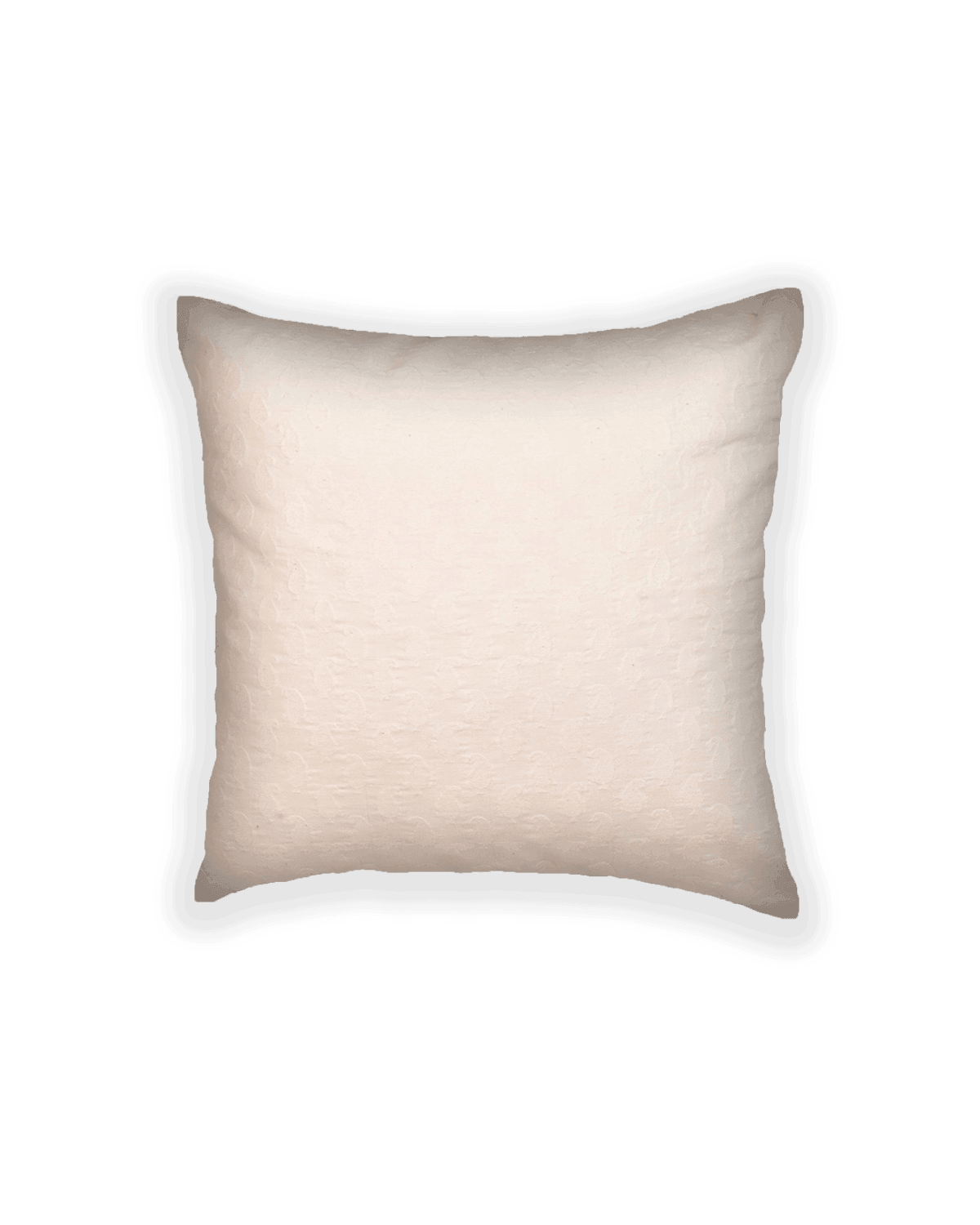 Cream Cutwork Woven Cotton Cushion Cover 16" - By HolyWeaves, Benares