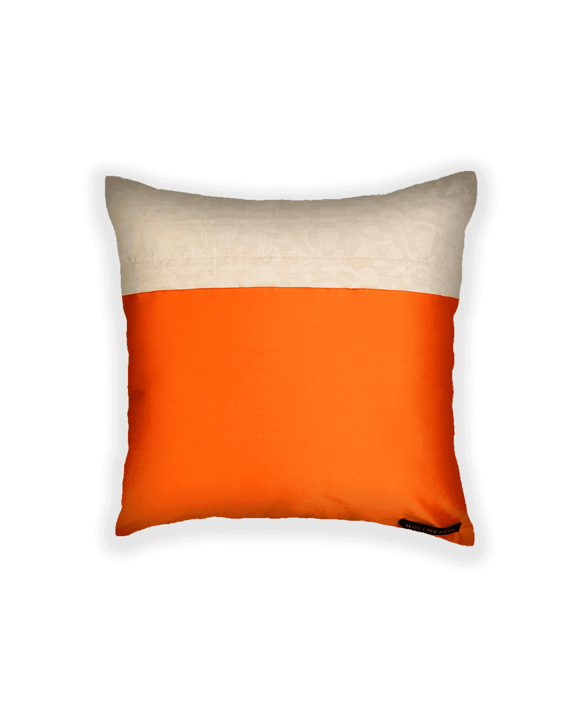 Cream Cutwork Woven Cotton Cushion Cover 16" - By HolyWeaves, Benares