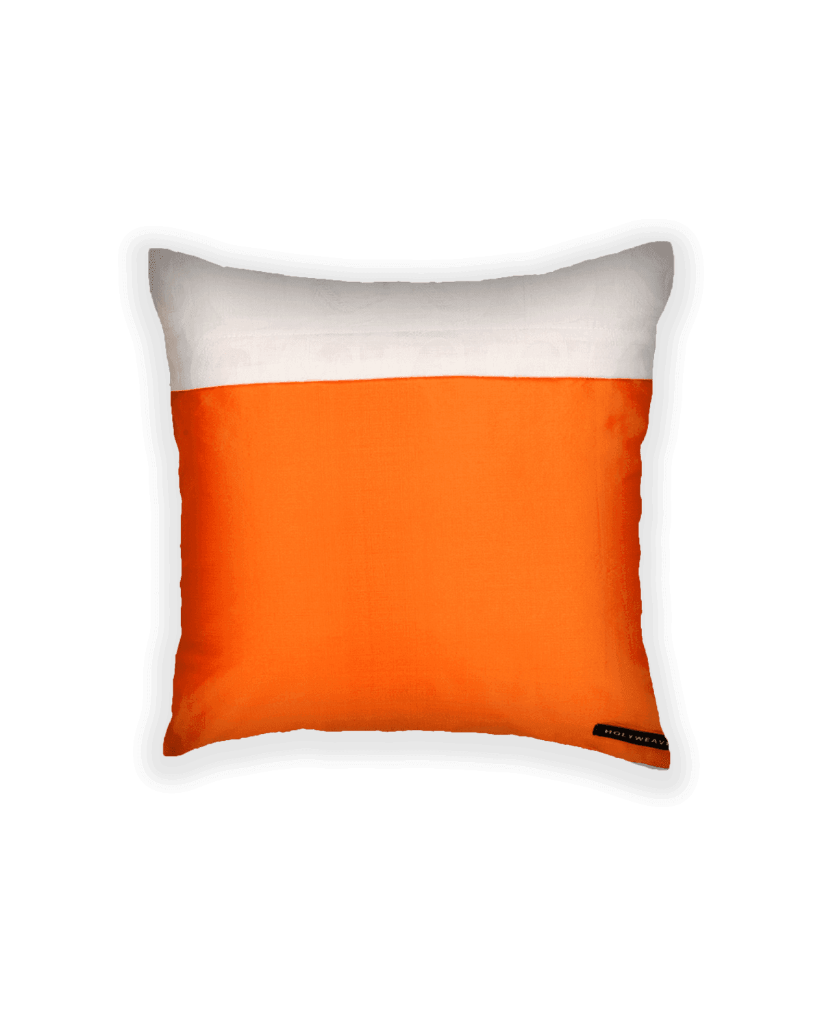 Cream Cutwork Woven Cotton Cushion Cover 16" - By HolyWeaves, Benares