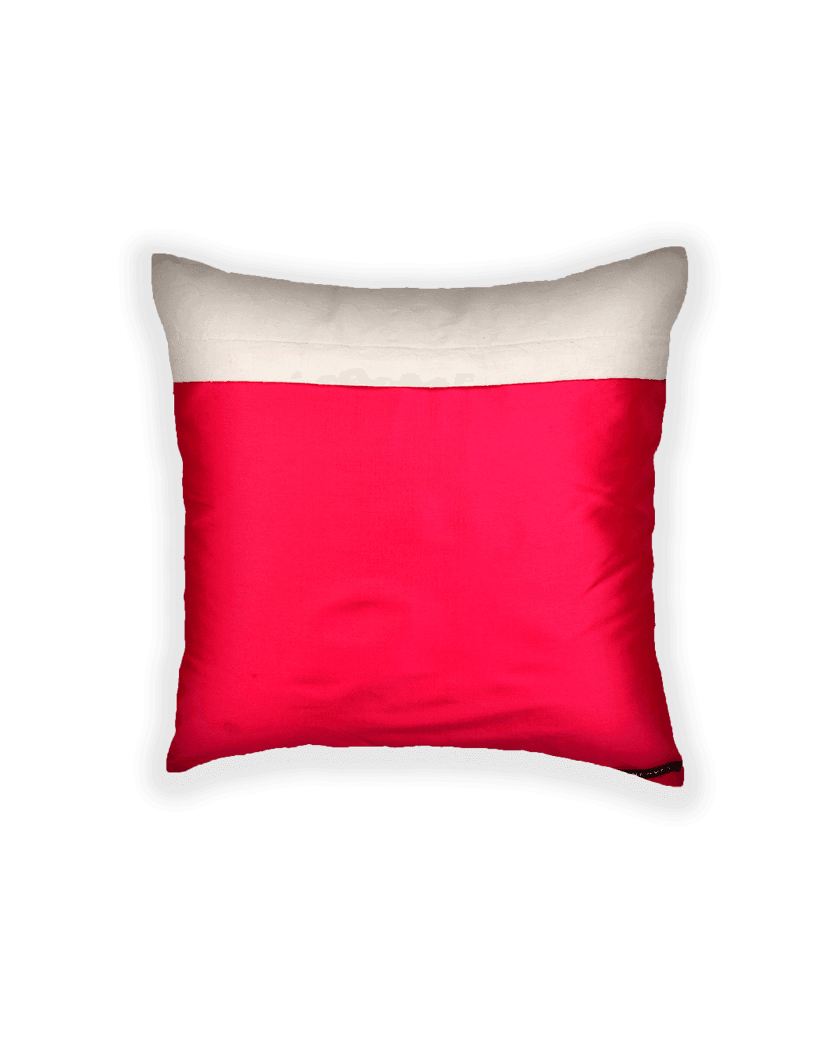 Cream Cutwork Woven Cotton Cushion Cover 16" - By HolyWeaves, Benares