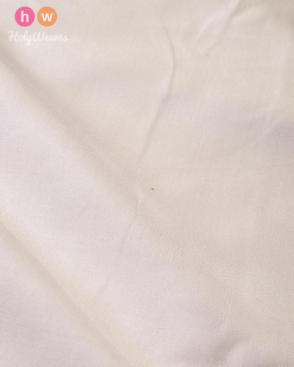 Cream Drill Plain Woven Silk Fabric - By HolyWeaves, Benares
