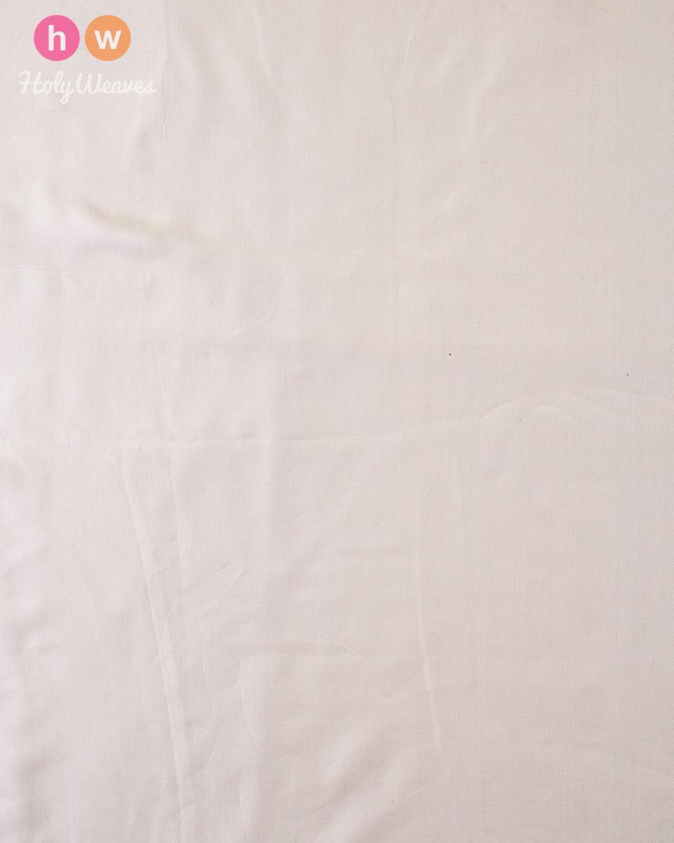 Cream Drill Plain Woven Silk Fabric - By HolyWeaves, Benares