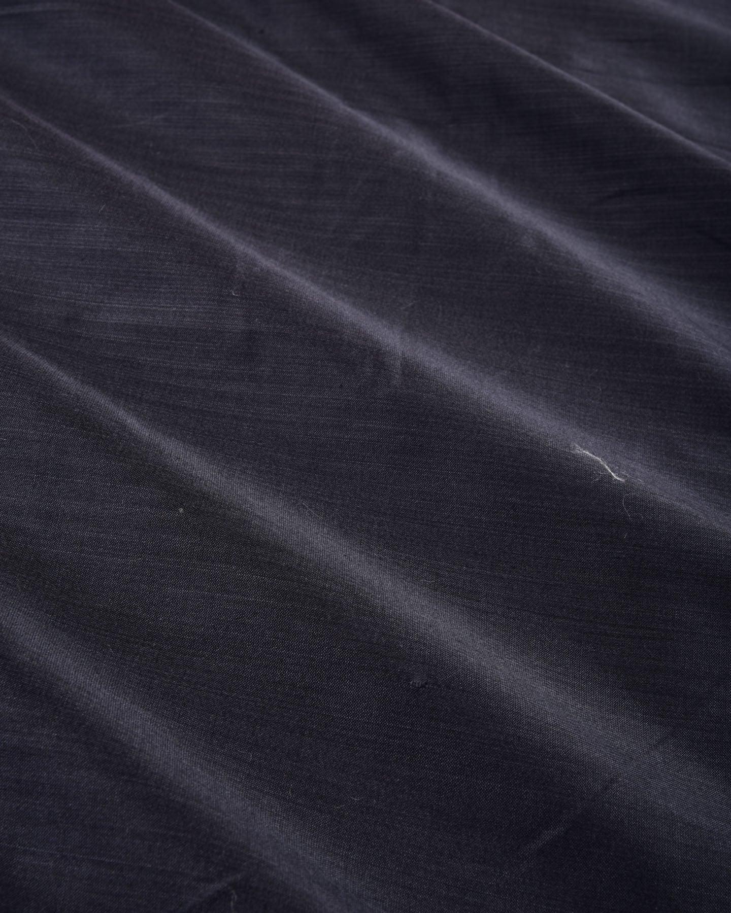 Midnight Gray Banarasi Plain Woven Spun Silk Fabric - By HolyWeaves, Benares