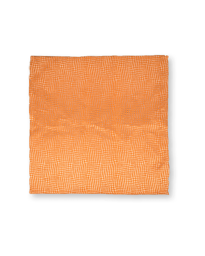 Mustard Yellow Python Metallic Zari Brocade Handwoven Pure Silk Pocket Square For Men - By HolyWeaves, Benares