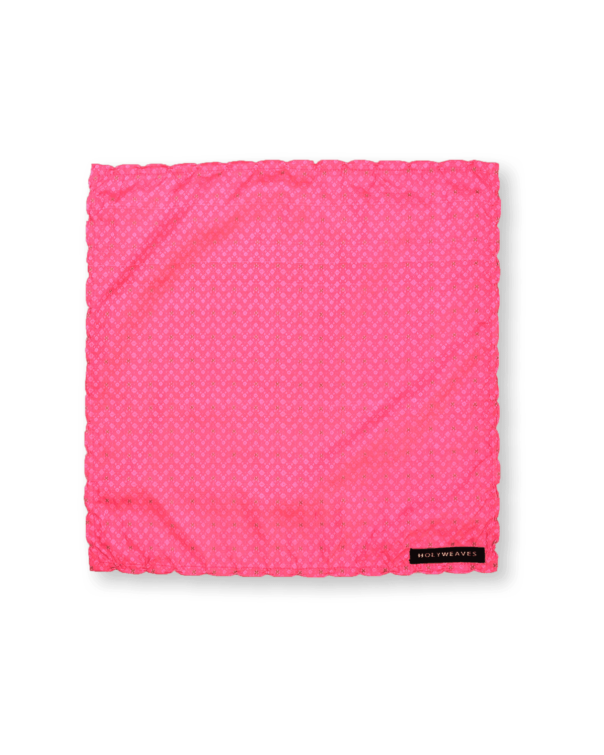 Peach Tanchoi Brocade with Zari Accents Handwoven Pure Silk Pocket Square For Men - By HolyWeaves, Benares