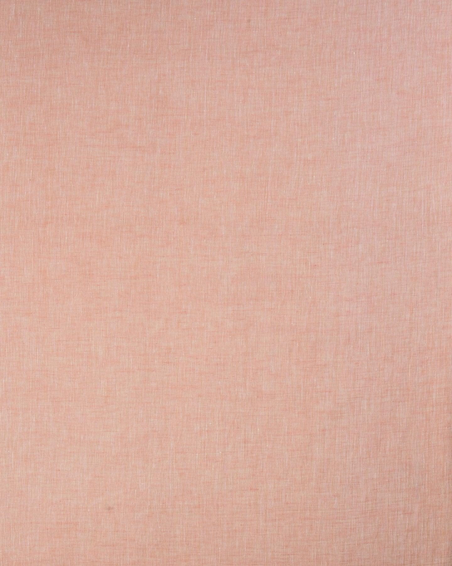 Peach Textured Plain Woven Cotton Linen Fabric - By HolyWeaves, Benares