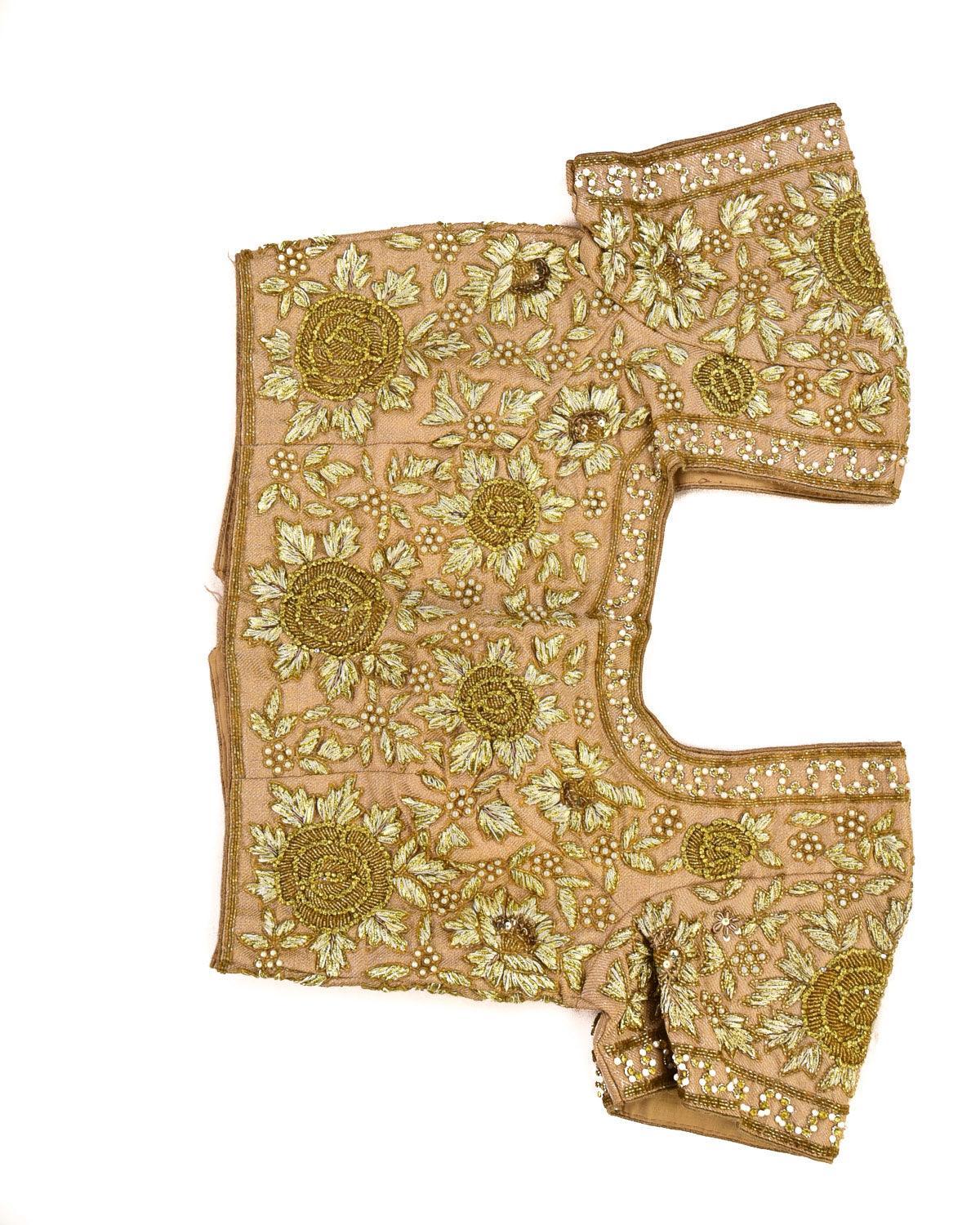 Pink Hand-embroidered Georgette Saree - By HolyWeaves, Benares