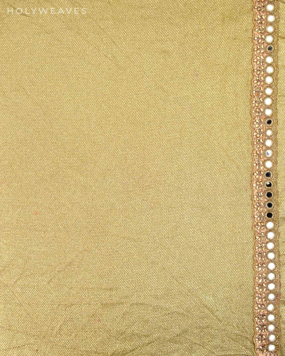 Pink Hand-embroidered Georgette Saree - By HolyWeaves, Benares