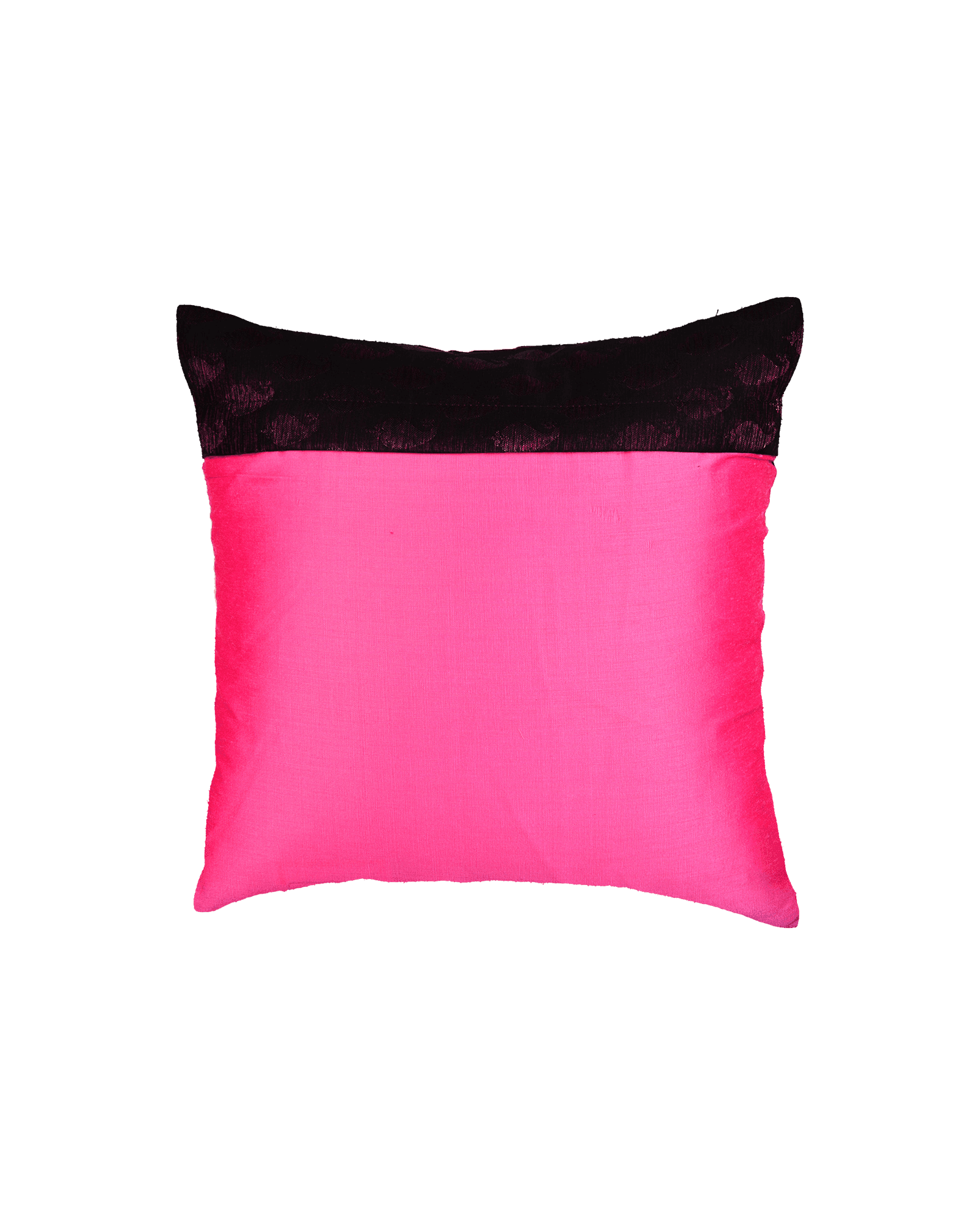 Purple Banarasi Brocade Poly Silk Cushion Cover 16" - By HolyWeaves, Benares