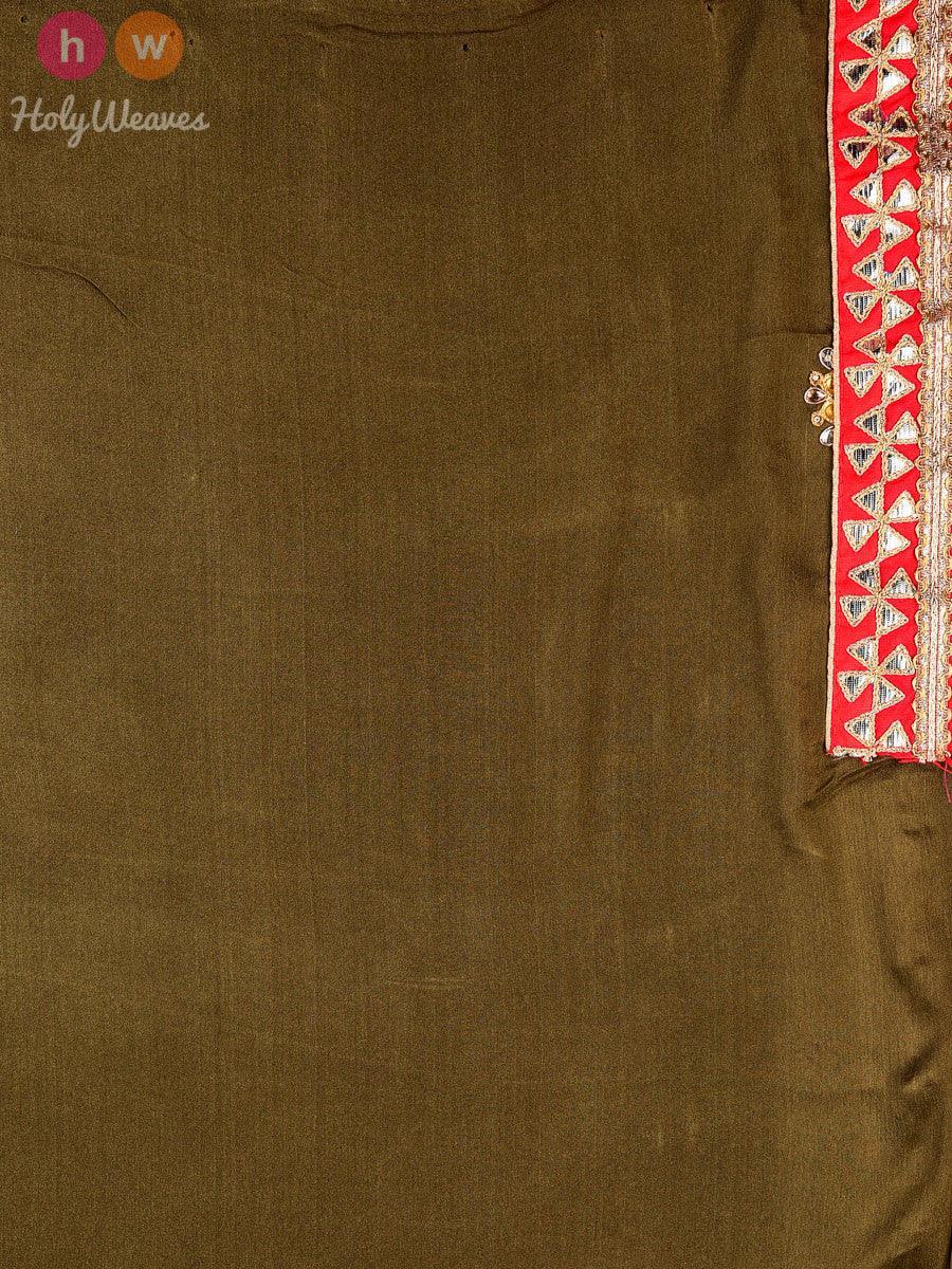 Red-Black Georgette Bandhani Saree - By HolyWeaves, Benares