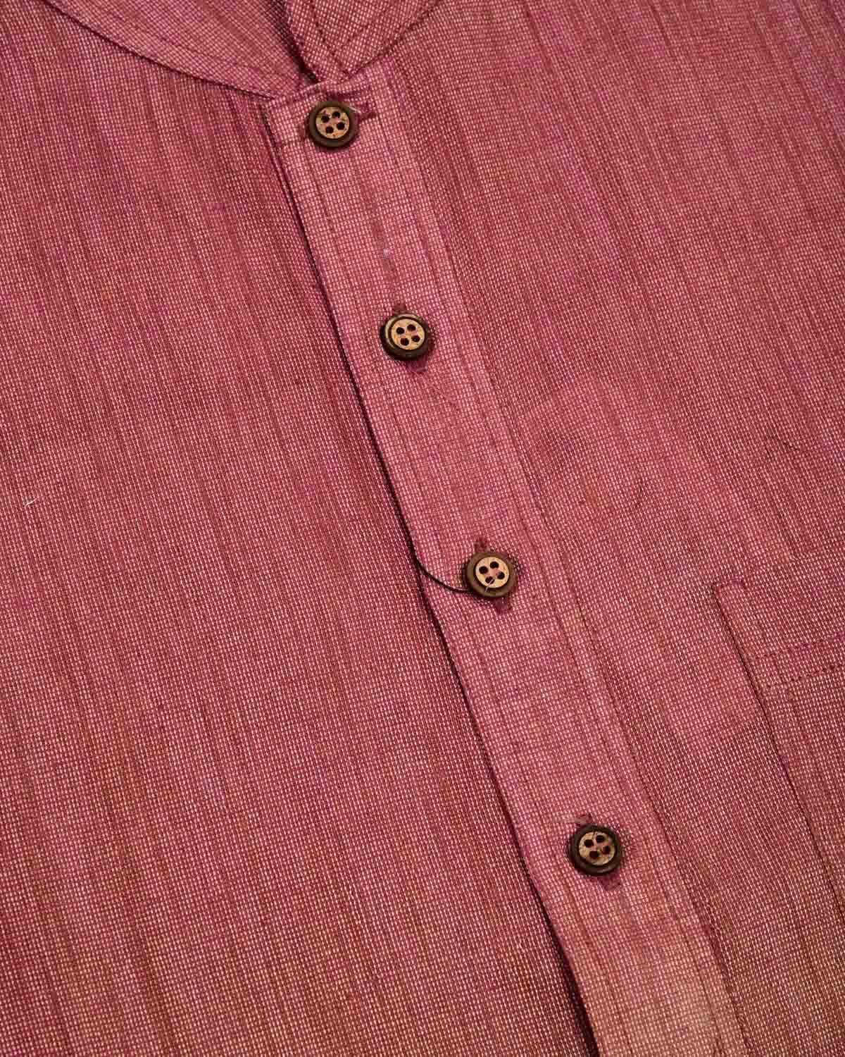 Redwood Cotton Silk Mens Kurta Pyjama - By HolyWeaves, Benares