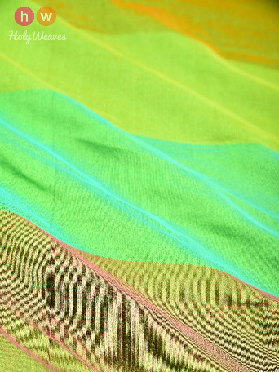 Shot Multi-Green Woven Poly Cotton Silk Dupatta - By HolyWeaves, Benares