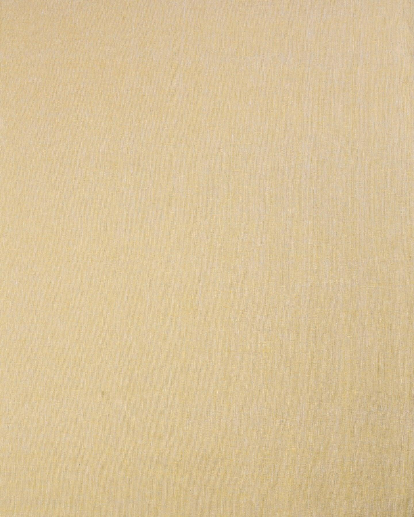 Yellow Textured Plain Woven Cotton Linen Fabric - By HolyWeaves, Benares