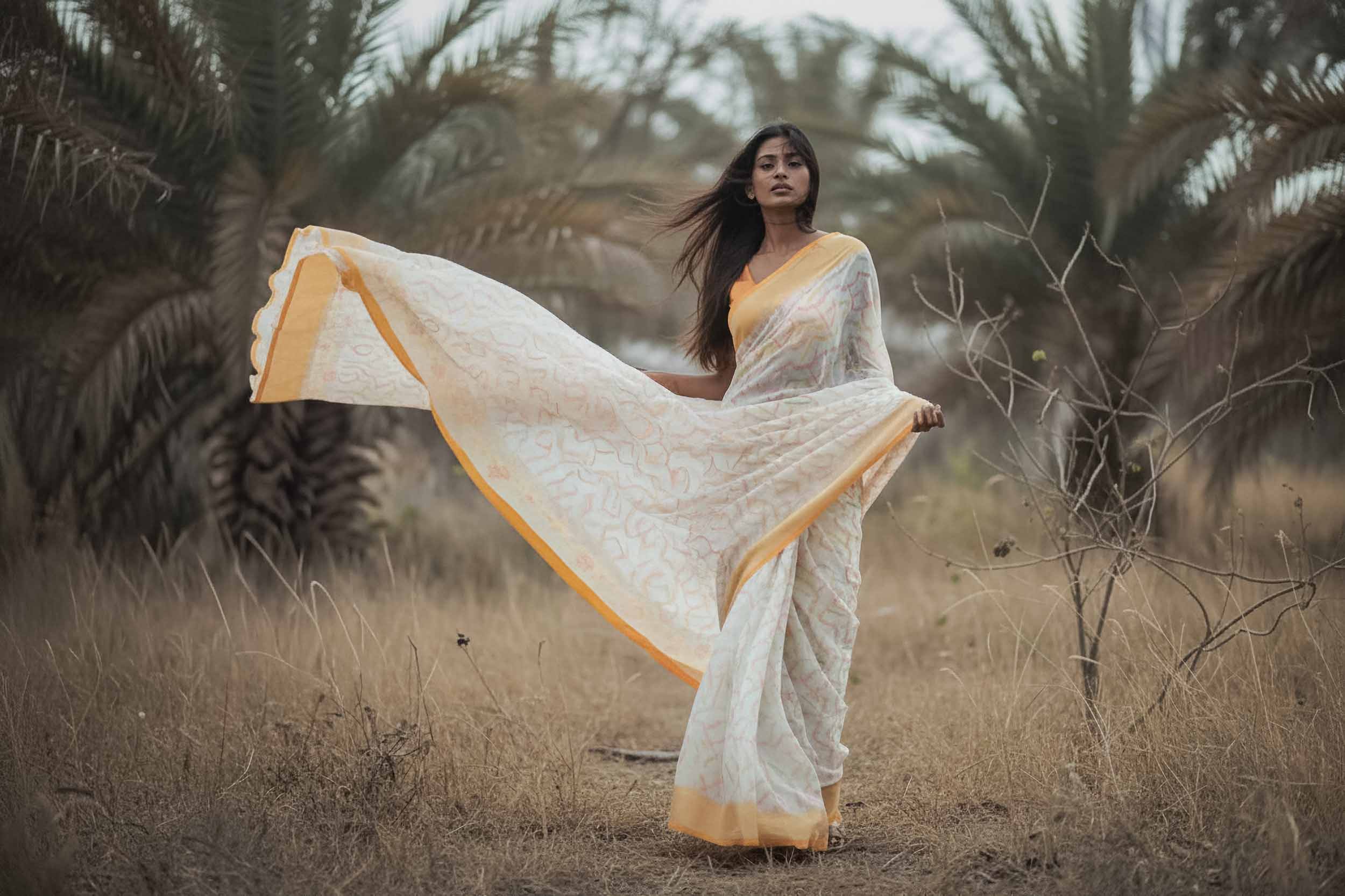 Pickasso | Hand-Brushed Sarees-HolyWeaves