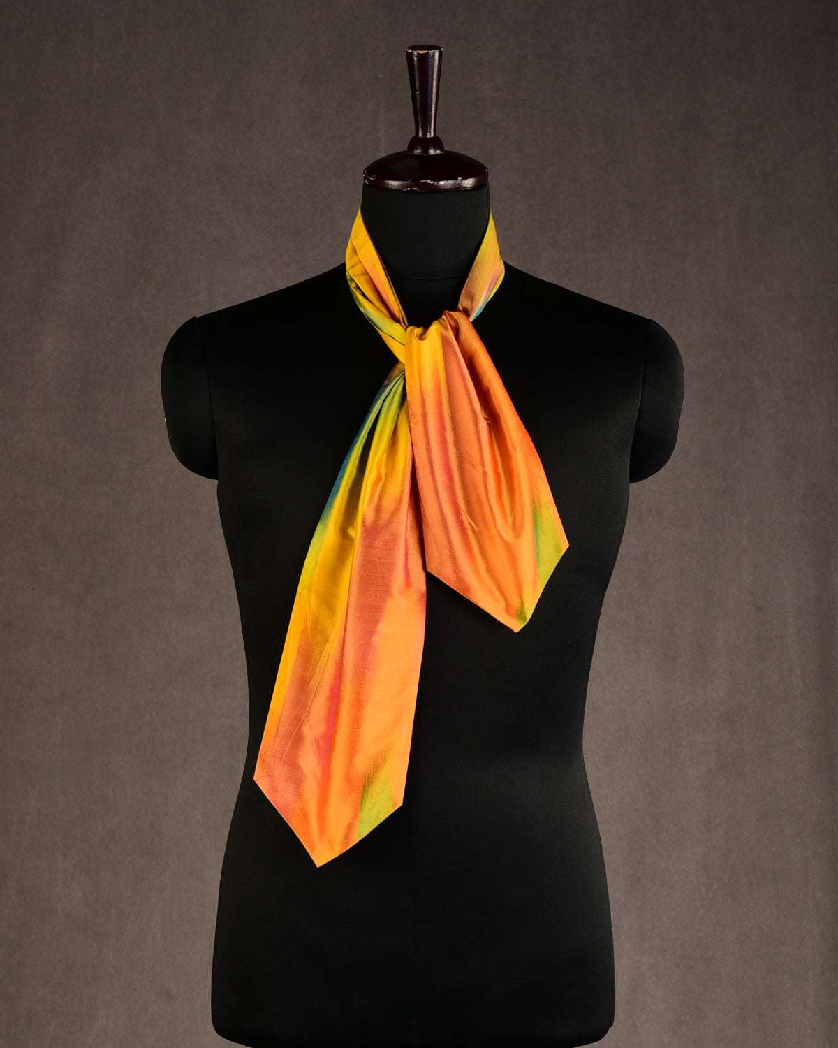 Vibgyor Yellow Handwoven Silk Ascot Tie-HolyWeaves