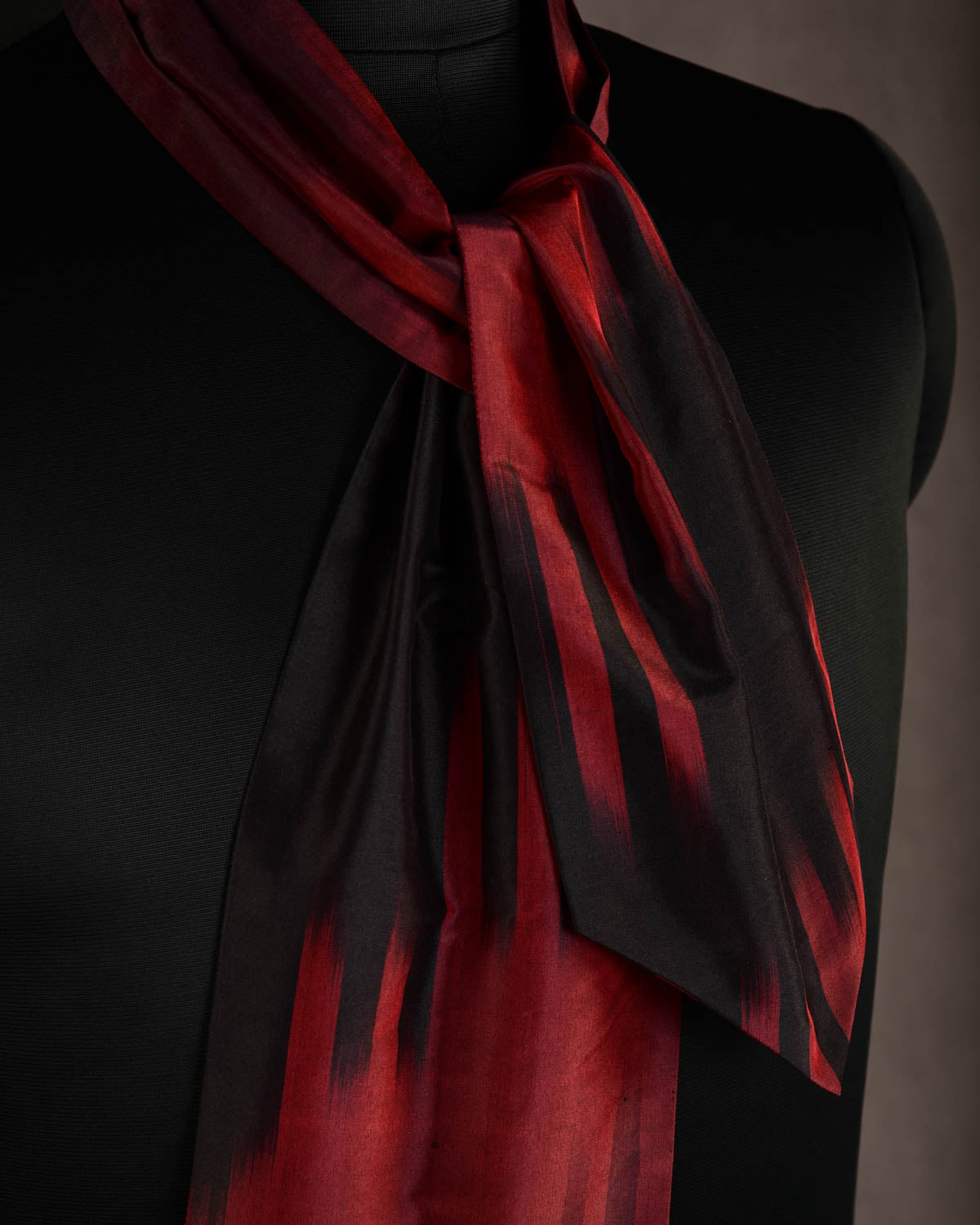 Ombre Maroon Handwoven Silk Ascot Tie-HolyWeaves