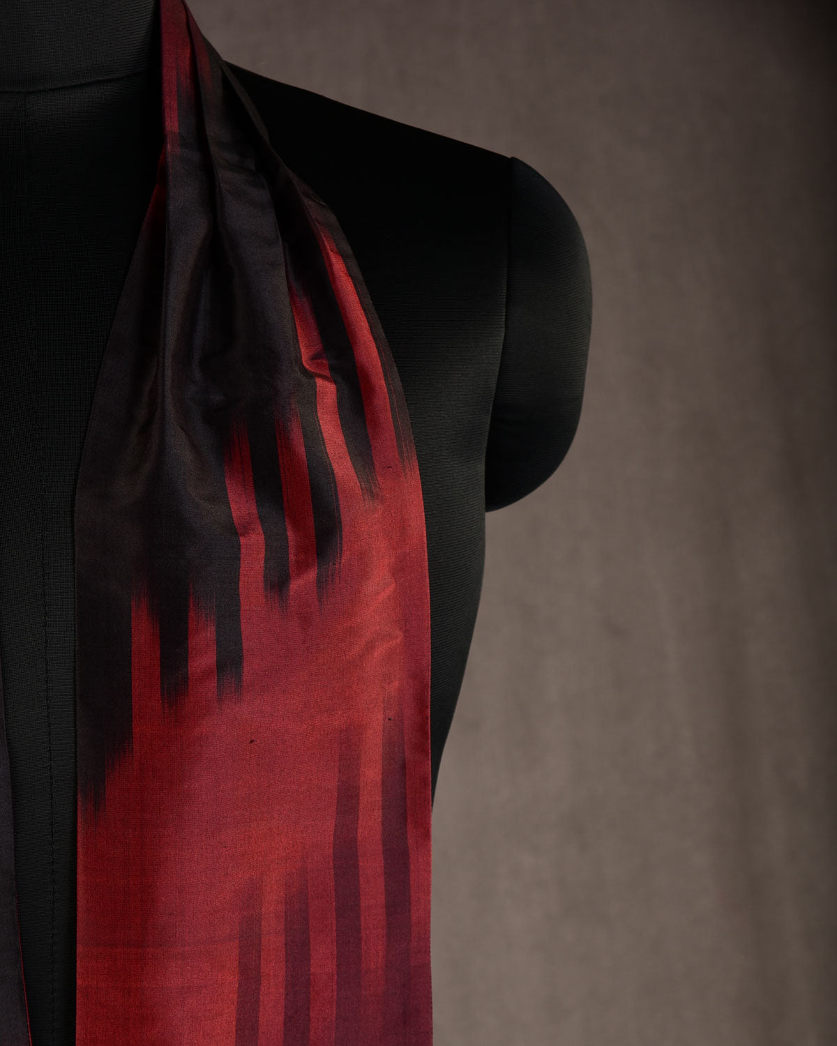 Ombre Maroon Handwoven Silk Ascot Tie-HolyWeaves
