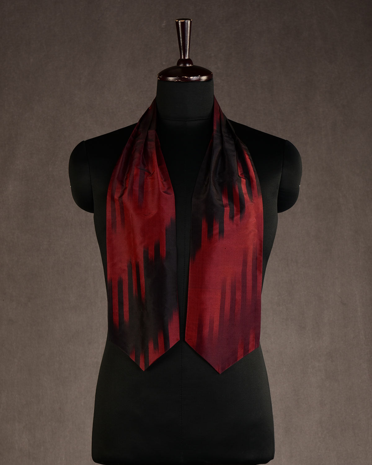 Ombre Maroon Handwoven Silk Ascot Tie-HolyWeaves