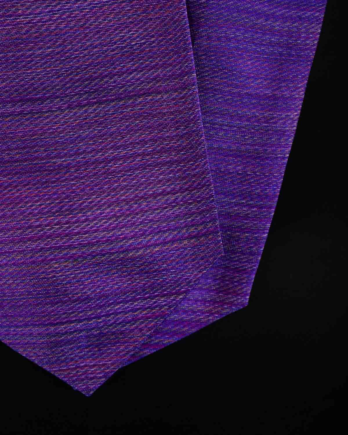 Purple Multi-color Waterfall Handwoven Silk Ascot Tie-HolyWeaves