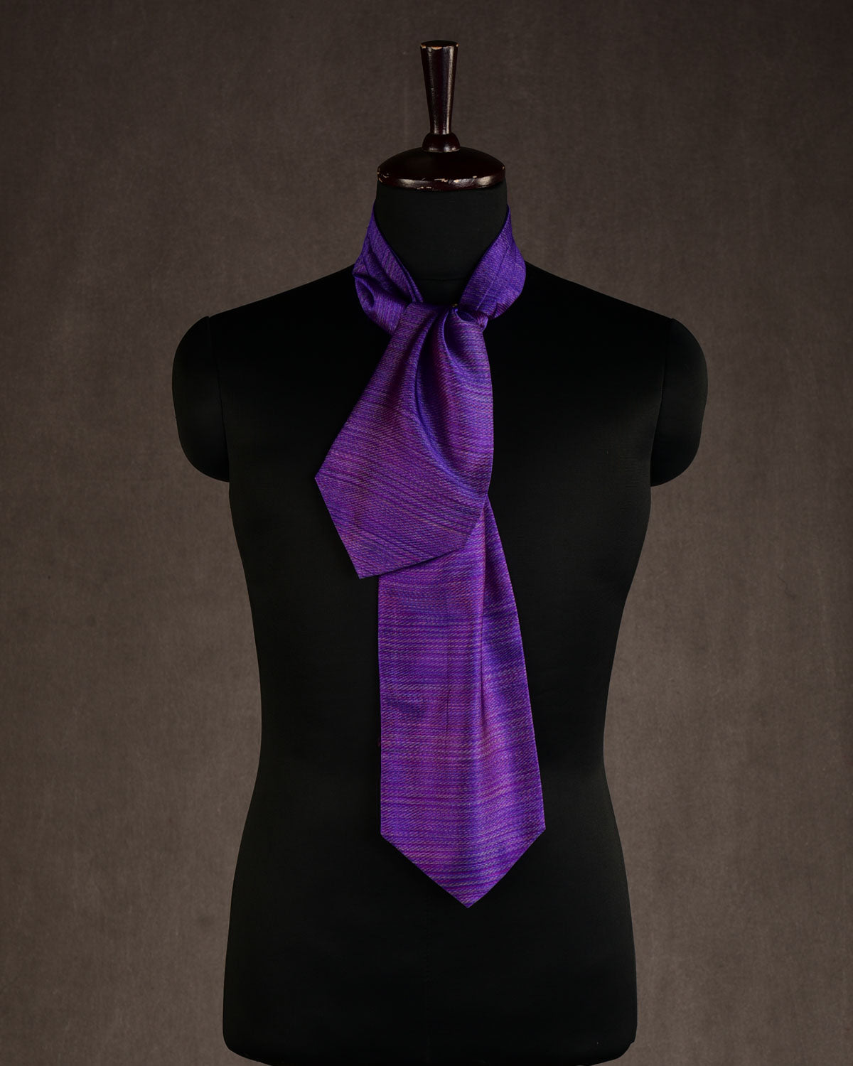 Purple Multi-color Waterfall Handwoven Silk Ascot Tie-HolyWeaves