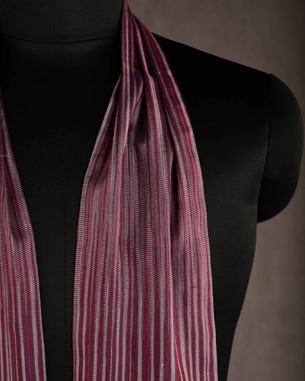 Variegated Mahogany Dual Sided Handwoven Silk Wool Ascot Tie-HolyWeaves