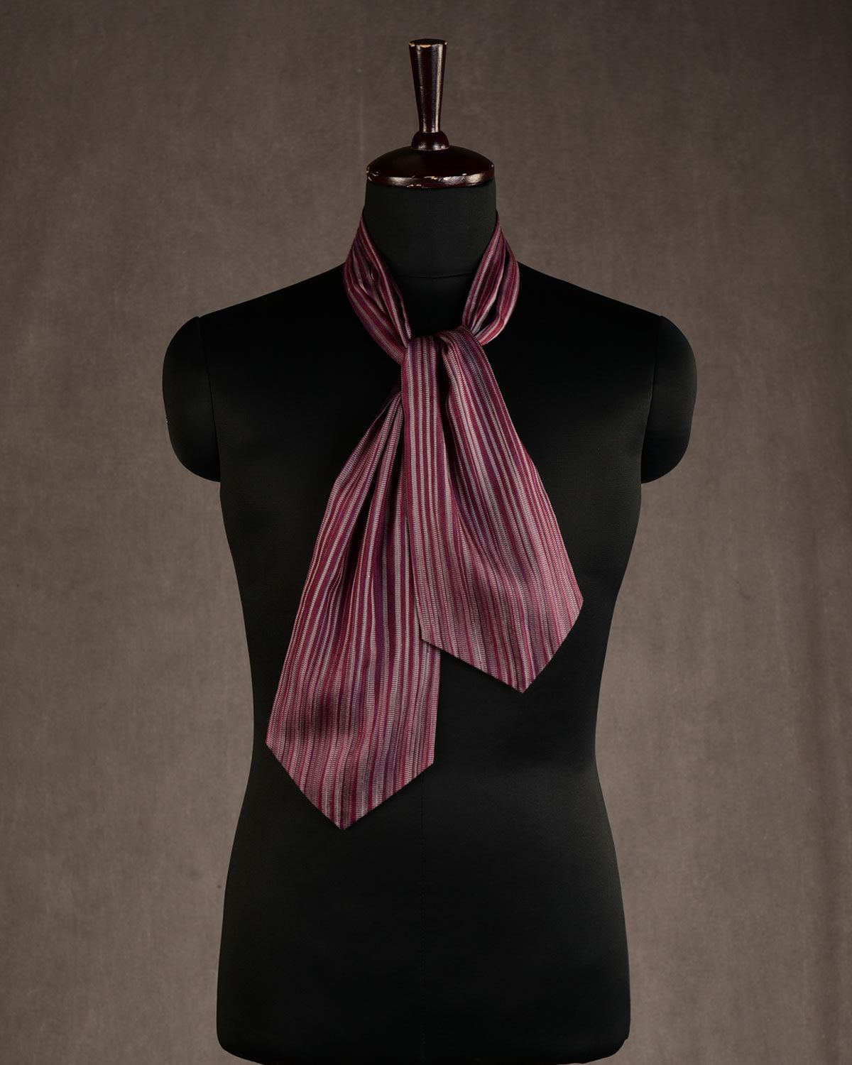 Variegated Mahogany Dual Sided Handwoven Silk Wool Ascot Tie-HolyWeaves